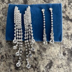 Elegant Silver Crystal Drop Earrings